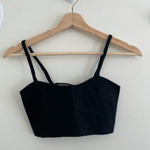 Strappy Back Caged Bralette Black XS